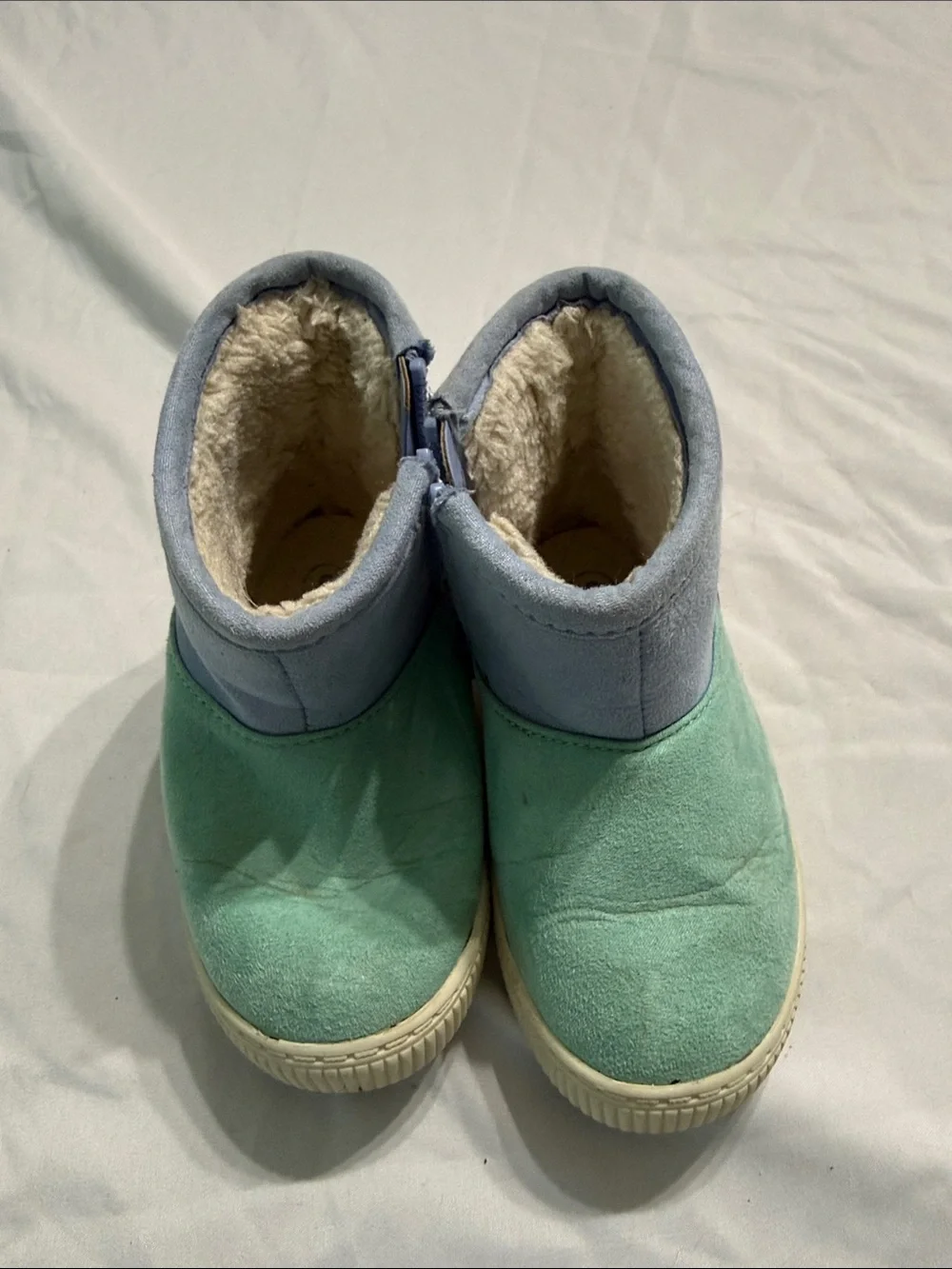 Cat & Jack Kids Colorblock Faux-Fur Booties - Mint, Light Blue & Pink
